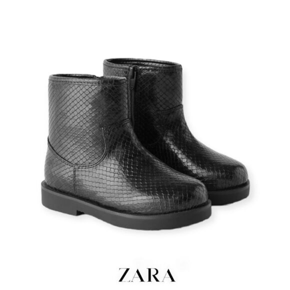 ZARA Kids | Black | ANIMAL PRINT BOOTS - Picture 1 of 9